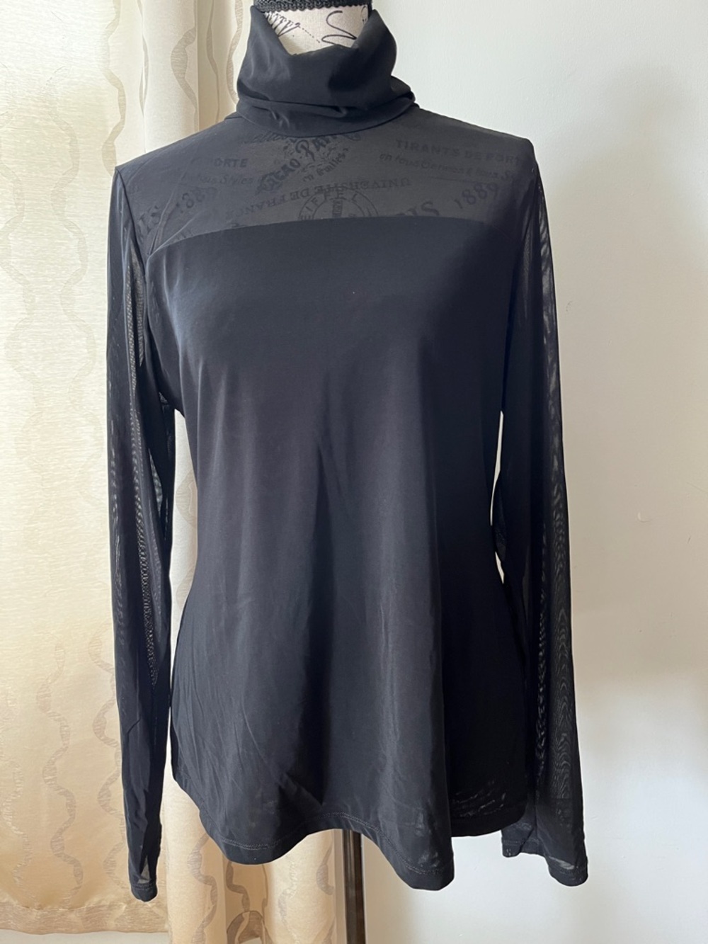 Grunge Style Turtleneck Long-Sleeve Women's Top